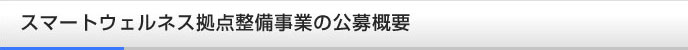 スマートウェルネス拠点整備事業の公募概要